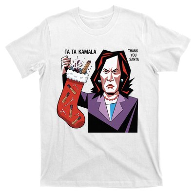 Kamala Harris Lost Election Holding Christmas Stocking T-Shirt