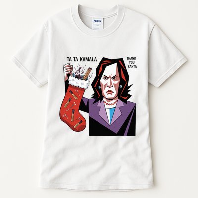Kamala Harris Lost Election Holding Christmas Stocking Tall T-Shirt