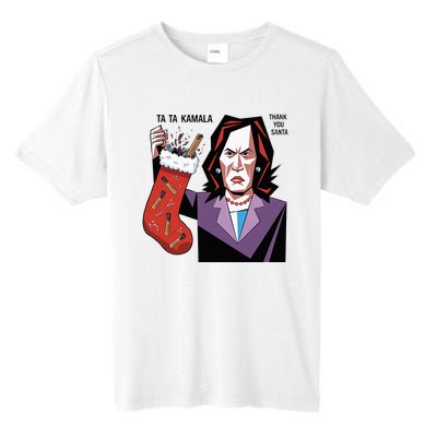 Kamala Harris Lost Election Holding Christmas Stocking Tall Fusion ChromaSoft Performance T-Shirt