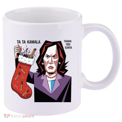 Kamala Harris Lost Election Holding Christmas Stocking 11oz C Handle Ceramic Mug