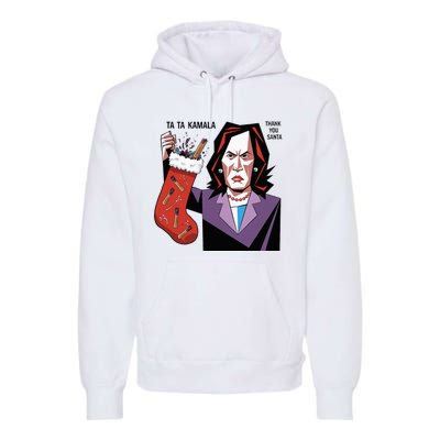 Kamala Harris Lost Election Holding Christmas Stocking Premium Hoodie