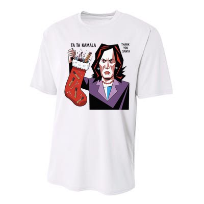 Kamala Harris Lost Election Holding Christmas Stocking Performance Sprint T-Shirt