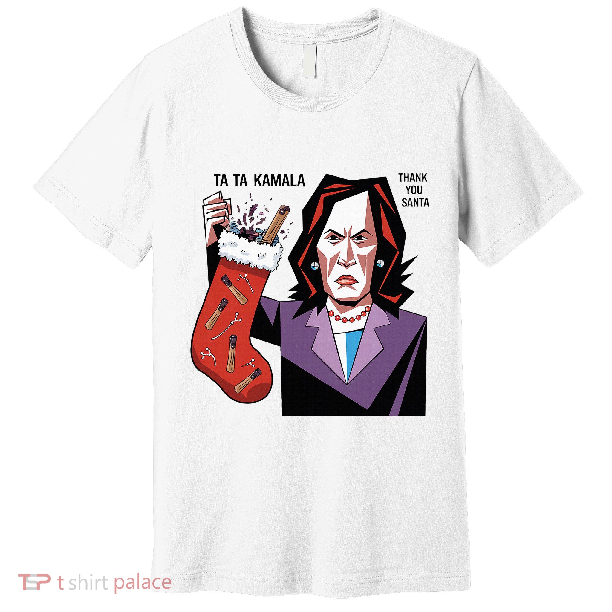 Kamala Harris Lost Election Holding Christmas Stocking Premium T-Shirt