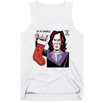 Kamala Harris Lost Election Holding Christmas Stocking Tank Top