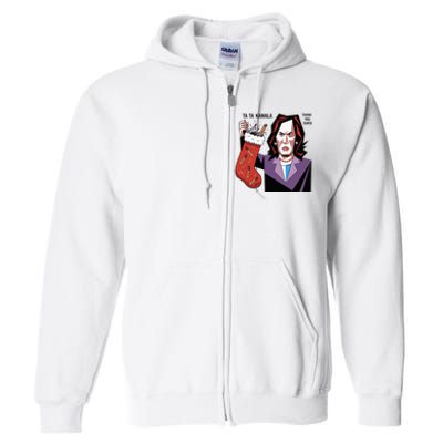 Kamala Harris Lost Election Holding Christmas Stocking Full Zip Hoodie