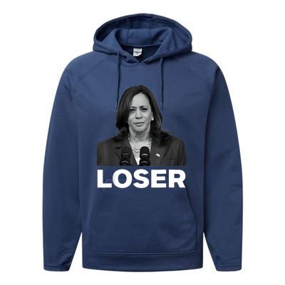 Kamala Harris Loser 2024 Presidential Race Kamala Lost Performance Fleece Hoodie