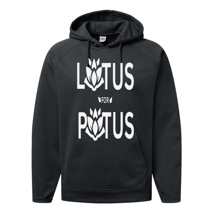 Kamala Harris Lotus For Potus Performance Fleece Hoodie