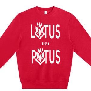 Kamala Harris Lotus For Potus Premium Crewneck Sweatshirt