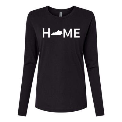 Kentucky Home Love Us State Outline Silhouette Womens Cotton Relaxed Long Sleeve T-Shirt