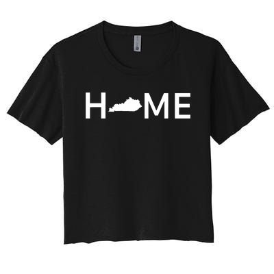 Kentucky Home Love Us State Outline Silhouette Women's Crop Top Tee