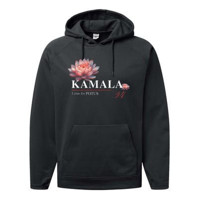 Kamala Harris Lotus Rainbow Floral 2024 President Election Performance Fleece Hoodie