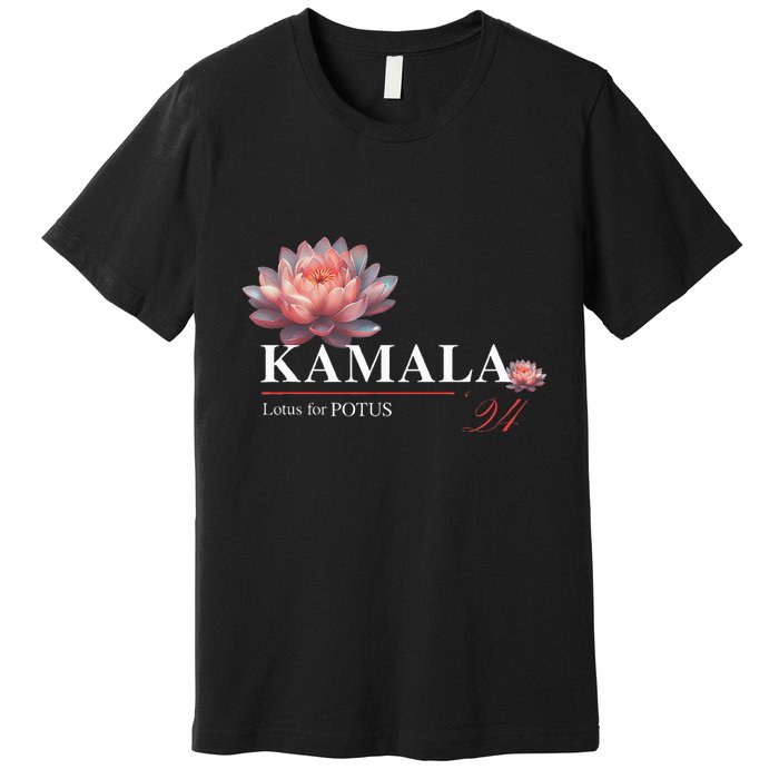 Kamala Harris Lotus Rainbow Floral 2024 President Election Premium T-Shirt