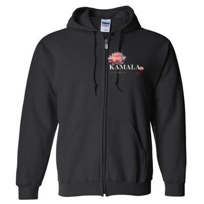 Kamala Harris Lotus Rainbow Floral 2024 President Election Full Zip Hoodie