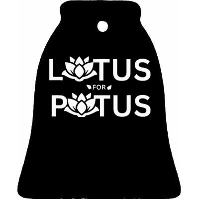 Kamala Harris Lotus For Potus Ceramic Bell Ornament