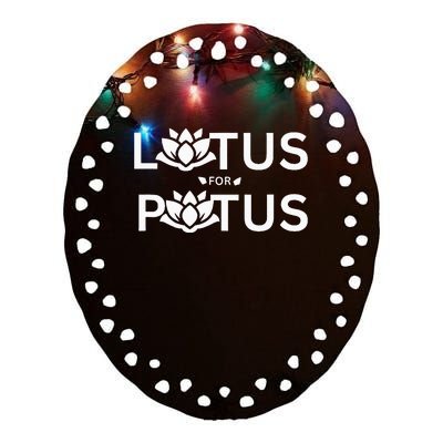 Kamala Harris Lotus For Potus Ceramic Oval Ornament