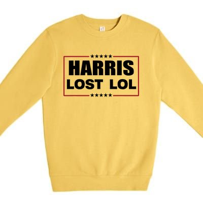 Kamala Harris Lost Trump Won Lol Premium Crewneck Sweatshirt