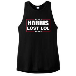 Kamala Harris Lost Trump Won Lol Ladies PosiCharge Tri-Blend Wicking Tank