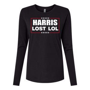 Kamala Harris Lost Trump Won Lol Womens Cotton Relaxed Long Sleeve T-Shirt