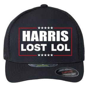 Kamala Harris Lost Trump Won Lol Flexfit Unipanel Trucker Cap