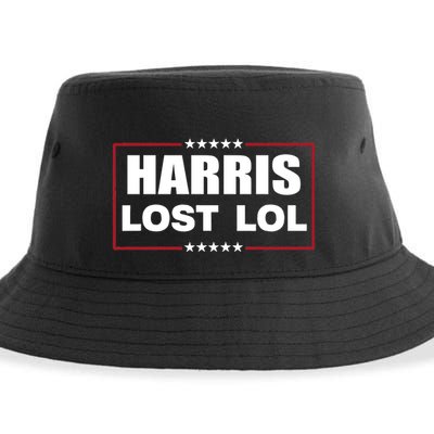 Kamala Harris Lost Trump Won Lol Sustainable Bucket Hat