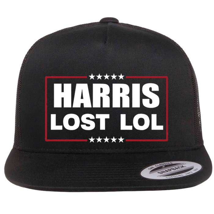 Kamala Harris Lost Trump Won Lol Flatbill Hat