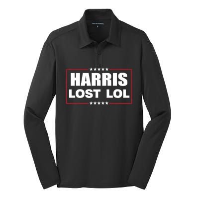 Kamala Harris Lost Trump Won Lol Silk Touch Performance Long Sleeve Polo