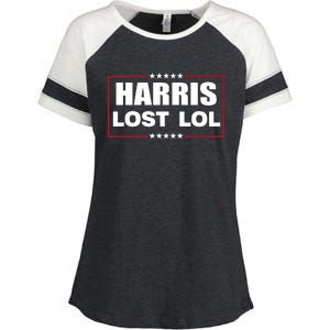 Kamala Harris Lost Trump Won Lol Enza Ladies Jersey Colorblock Tee