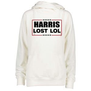 Kamala Harris Lost Trump Won Lol Womens Funnel Neck Pullover Hood