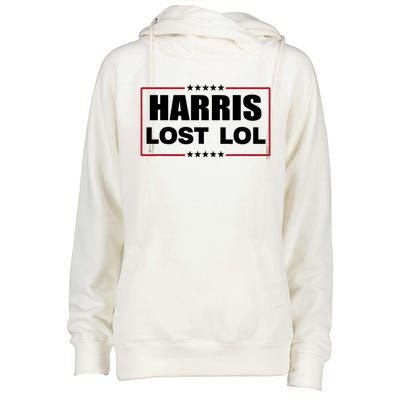 Kamala Harris Lost Trump Won Lol Womens Funnel Neck Pullover Hood