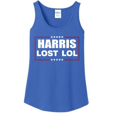 Kamala Harris Lost Trump Won Lol Ladies Essential Tank