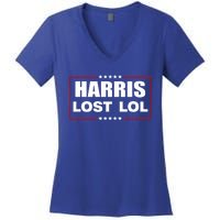 Kamala Harris Lost Trump Won Lol Women's V-Neck T-Shirt