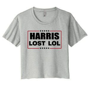 Kamala Harris Lost Trump Won Lol Women's Crop Top Tee