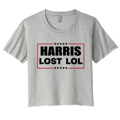 Kamala Harris Lost Trump Won Lol Women's Crop Top Tee