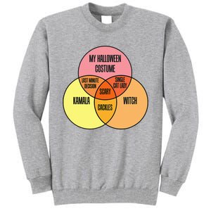 Kamala Harris Lazy Halloween Costume Venn Diagram Tall Sweatshirt