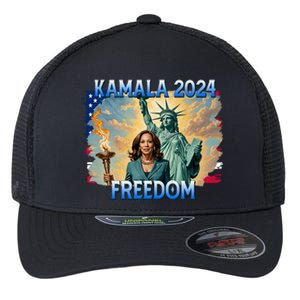 Kamala Harris Lady Liberty Freedom 2024 Flexfit Unipanel Trucker Cap