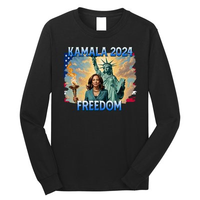 Kamala Harris Lady Liberty Freedom 2024 Long Sleeve Shirt