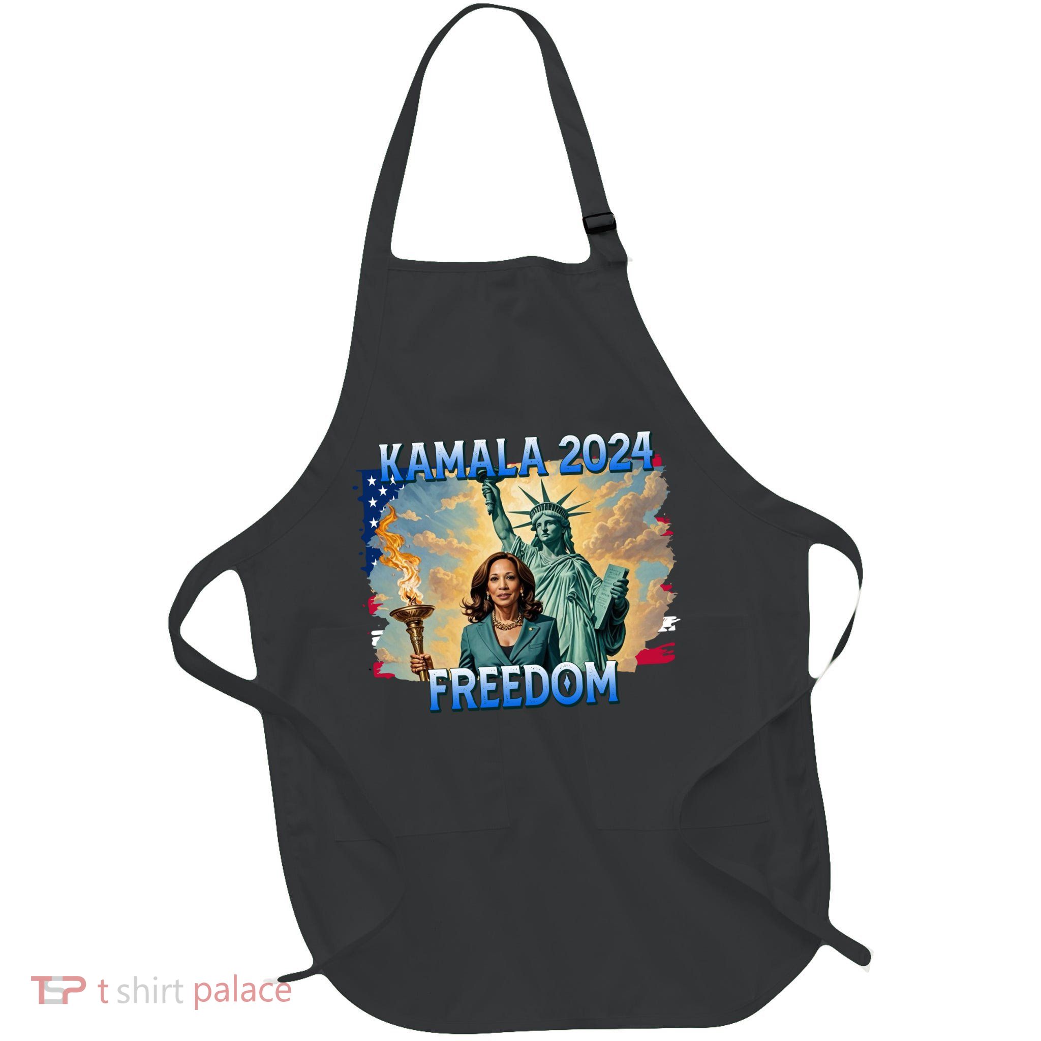 Kamala Harris Lady Liberty Freedom 2024 Full-Length Apron With Pockets