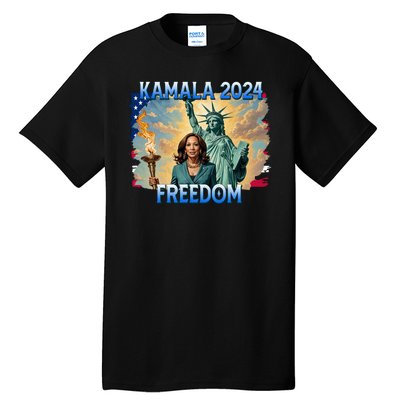 Kamala Harris Lady Liberty Freedom 2024 Tall T-Shirt