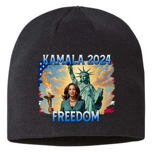 Kamala Harris Lady Liberty Freedom 2024 Sustainable Beanie