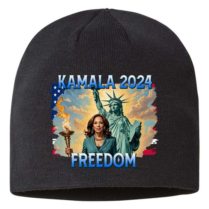 Kamala Harris Lady Liberty Freedom 2024 Sustainable Beanie