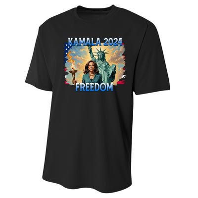 Kamala Harris Lady Liberty Freedom 2024 Performance Sprint T-Shirt