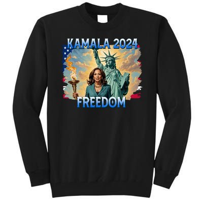 Kamala Harris Lady Liberty Freedom 2024 Tall Sweatshirt