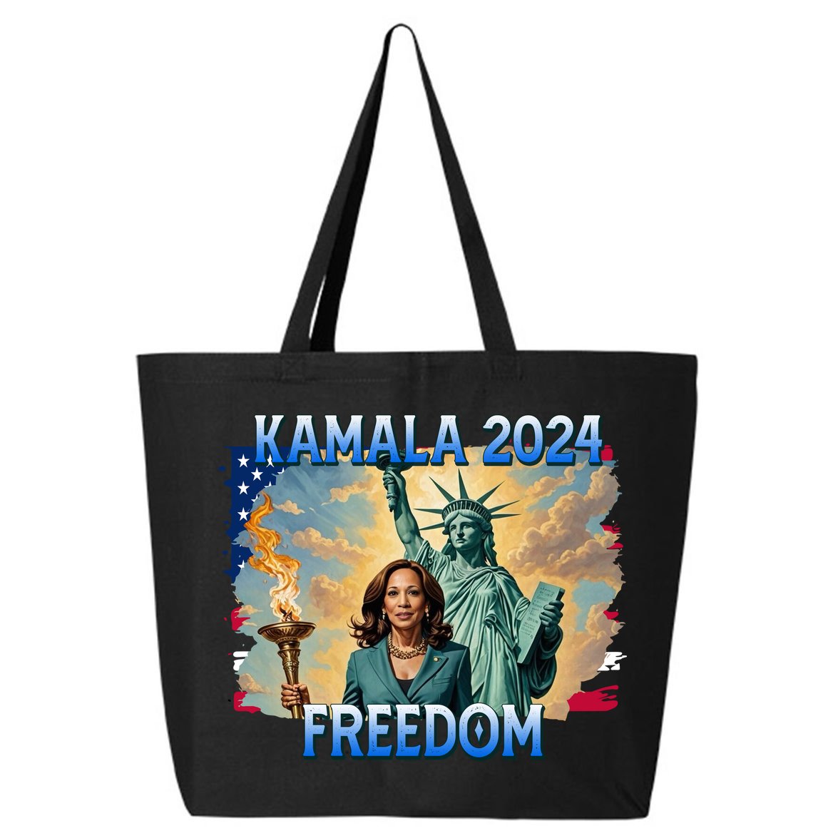 Kamala Harris Lady Liberty Freedom 2024 25L Jumbo Tote