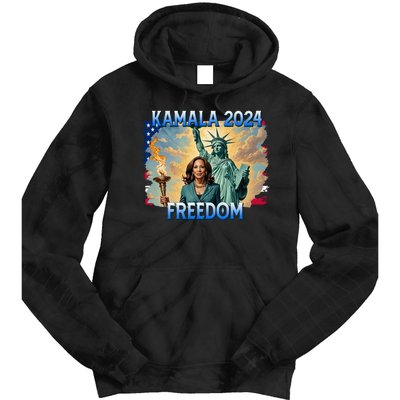 Kamala Harris Lady Liberty Freedom 2024 Tie Dye Hoodie