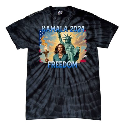 Kamala Harris Lady Liberty Freedom 2024 Tie-Dye T-Shirt