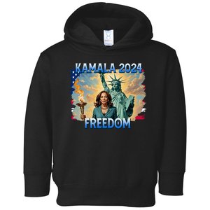 Kamala Harris Lady Liberty Freedom 2024 Toddler Hoodie