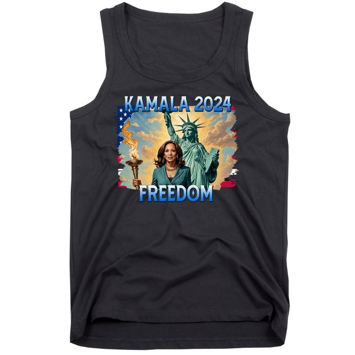 Kamala Harris Lady Liberty Freedom 2024 Tank Top