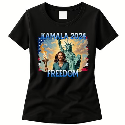 Kamala Harris Lady Liberty Freedom 2024 Womens T-Shirt