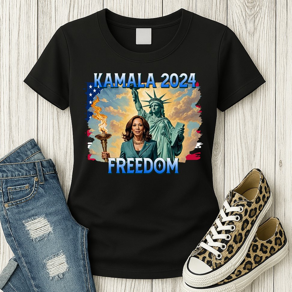 Kamala Harris Lady Liberty Freedom 2024 Womens T-Shirt
