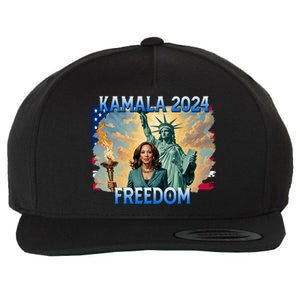 Kamala Harris Lady Liberty Freedom 2024 Wool Snapback Cap